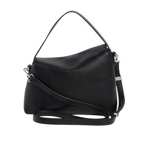 NWOT BCBGMAXAZRIA Women's Black Slouchy Faux Leather Shoulder Bag in black